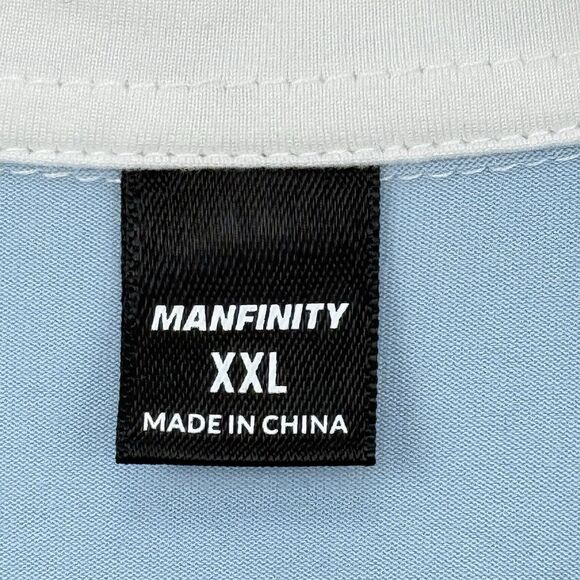 Men's Classic Regular-Fit Polo Shirt Men Blue Short Sleeve Shirt Size XXL - Picture 7 of 12